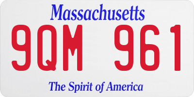 MA license plate 9QM961