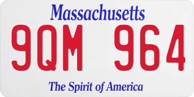 MA license plate 9QM964