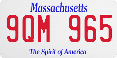 MA license plate 9QM965