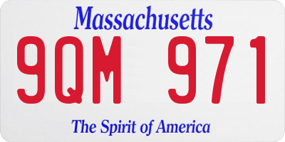 MA license plate 9QM971