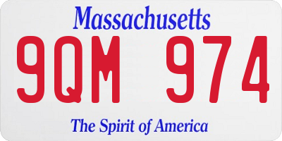 MA license plate 9QM974