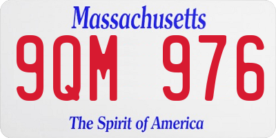 MA license plate 9QM976