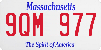 MA license plate 9QM977