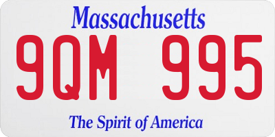 MA license plate 9QM995