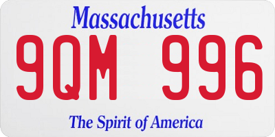 MA license plate 9QM996
