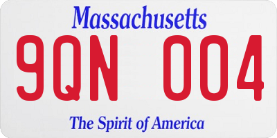 MA license plate 9QN004