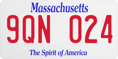 MA license plate 9QN024