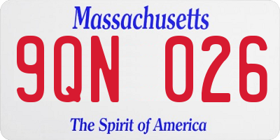 MA license plate 9QN026