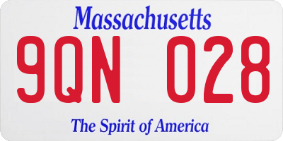 MA license plate 9QN028