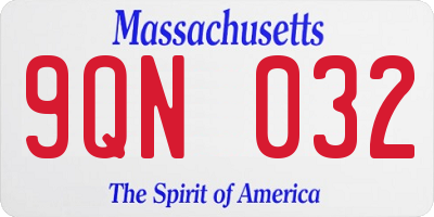 MA license plate 9QN032