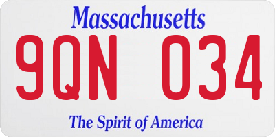 MA license plate 9QN034