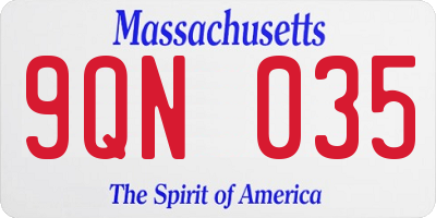 MA license plate 9QN035