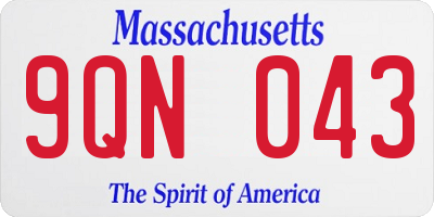 MA license plate 9QN043