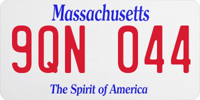 MA license plate 9QN044