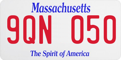 MA license plate 9QN050