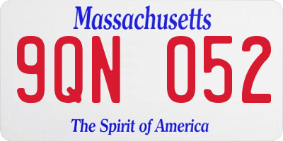MA license plate 9QN052