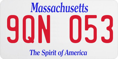 MA license plate 9QN053