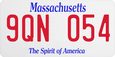 MA license plate 9QN054