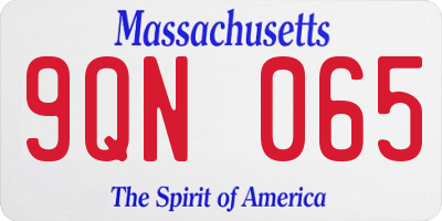 MA license plate 9QN065
