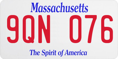 MA license plate 9QN076