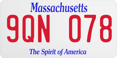 MA license plate 9QN078