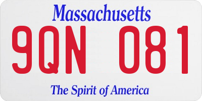 MA license plate 9QN081
