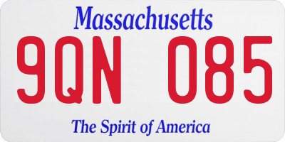 MA license plate 9QN085