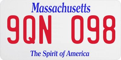 MA license plate 9QN098