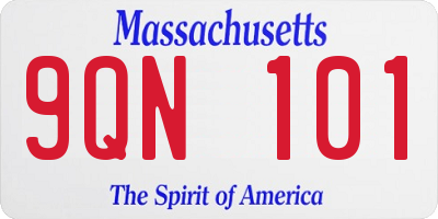 MA license plate 9QN101