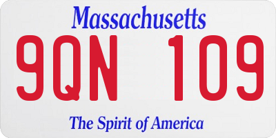 MA license plate 9QN109