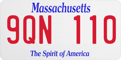 MA license plate 9QN110