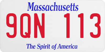 MA license plate 9QN113