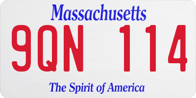 MA license plate 9QN114