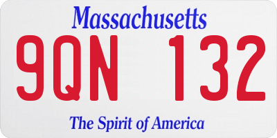 MA license plate 9QN132