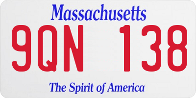 MA license plate 9QN138