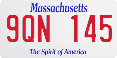 MA license plate 9QN145