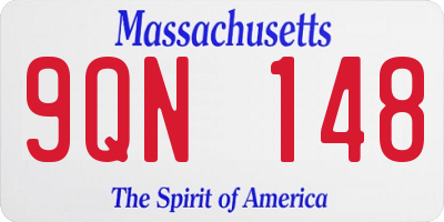 MA license plate 9QN148