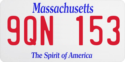 MA license plate 9QN153