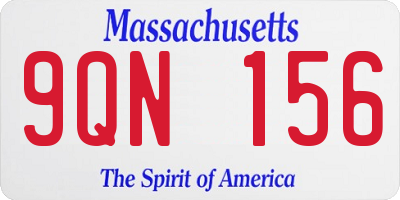 MA license plate 9QN156