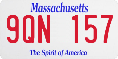 MA license plate 9QN157