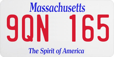 MA license plate 9QN165