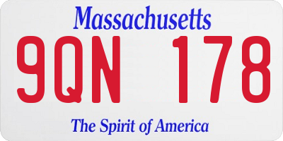 MA license plate 9QN178