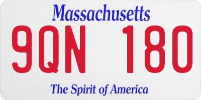 MA license plate 9QN180