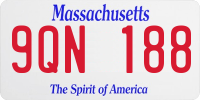 MA license plate 9QN188