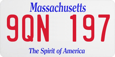 MA license plate 9QN197