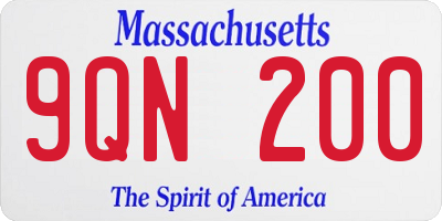 MA license plate 9QN200