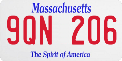 MA license plate 9QN206
