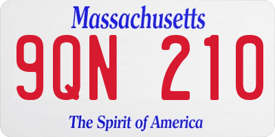 MA license plate 9QN210