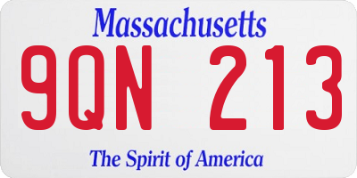 MA license plate 9QN213