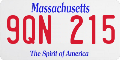MA license plate 9QN215